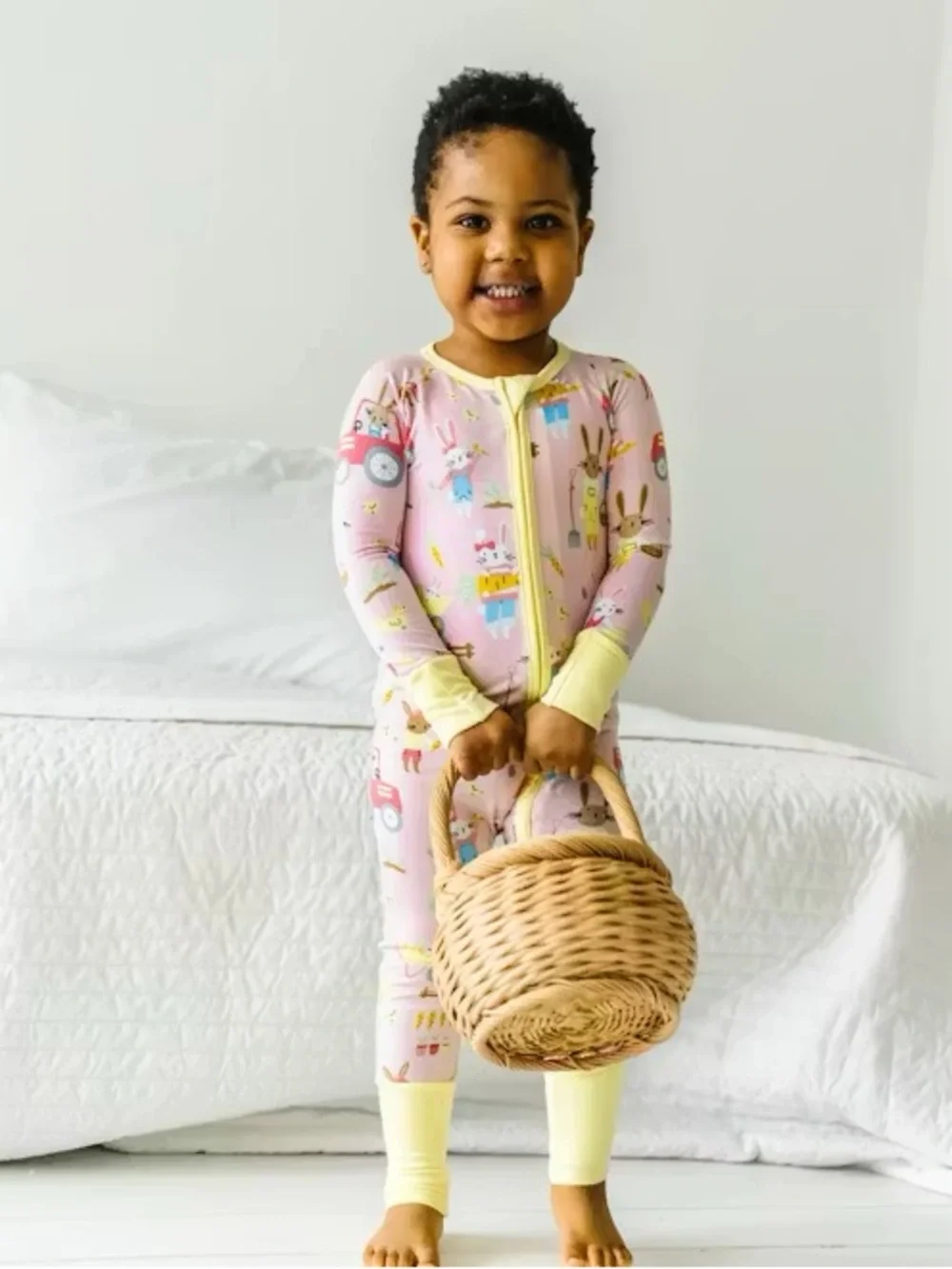 Little Sleepies Bamboo convertible sleeper pink hop to it‎ 6-12M Easter Bunny